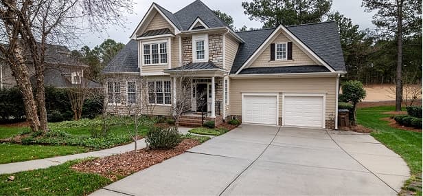 Two-storey house with a double garage